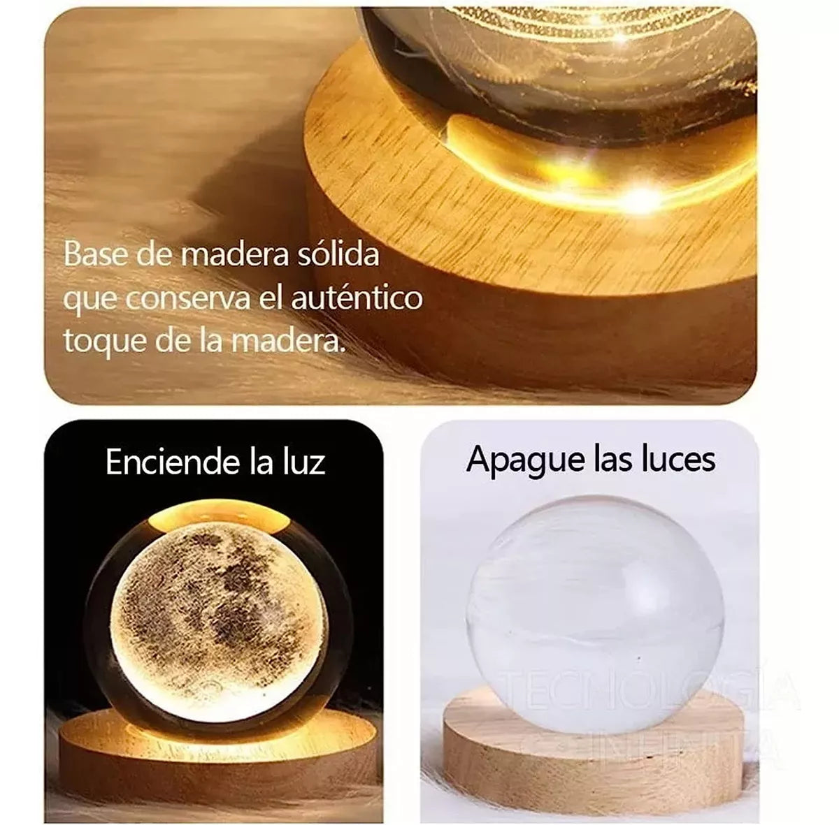 Lámpara Luna De Cristal